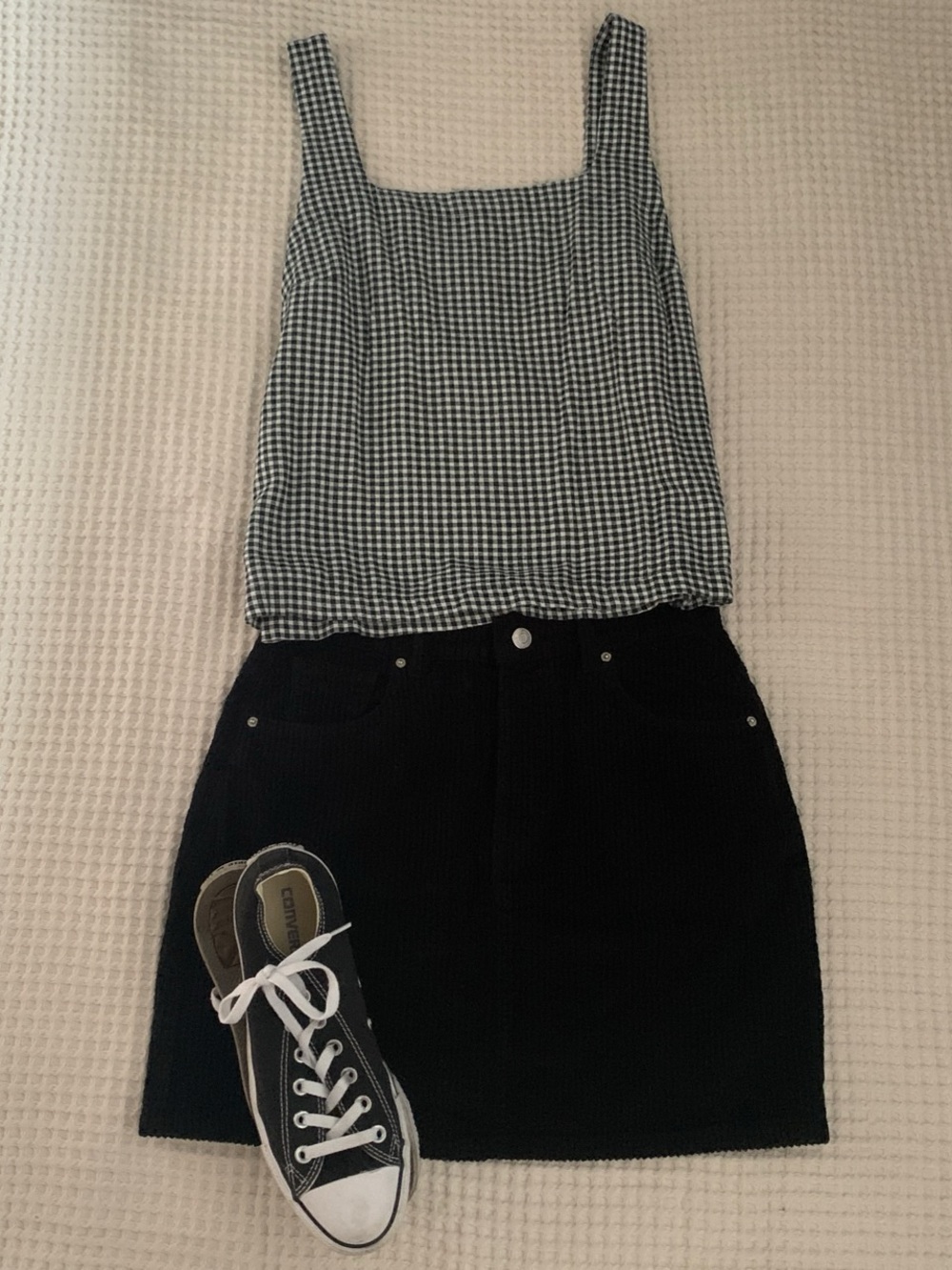 Zara Black Corduroy High-Waisted Skirt